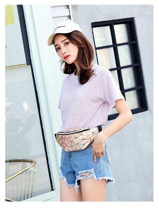 AMHDV Holographic Waist Pack, Fashion Glitter Waist Pack for Women and Girls (S1-Silver+Gold(2 Pack)) - Image 4